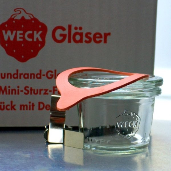 12 WECK ® Einkochgläser 35ml Mini Sturzform Art. 756 RR40 mit Glasdeckel und Auswahl Zubehör