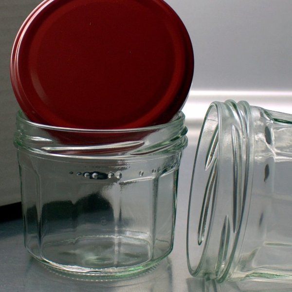 Facettenglas 240ml Einmachglas in Sturzform mit Twist Off 82 Schraubdeckel nach Wahl